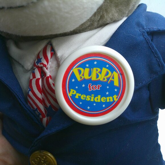 Vintage 1999 BUBBA FOR PRESIDENT 12" Plush Politcal Talking Bear by Mattel EUC - Picture 3 of 4